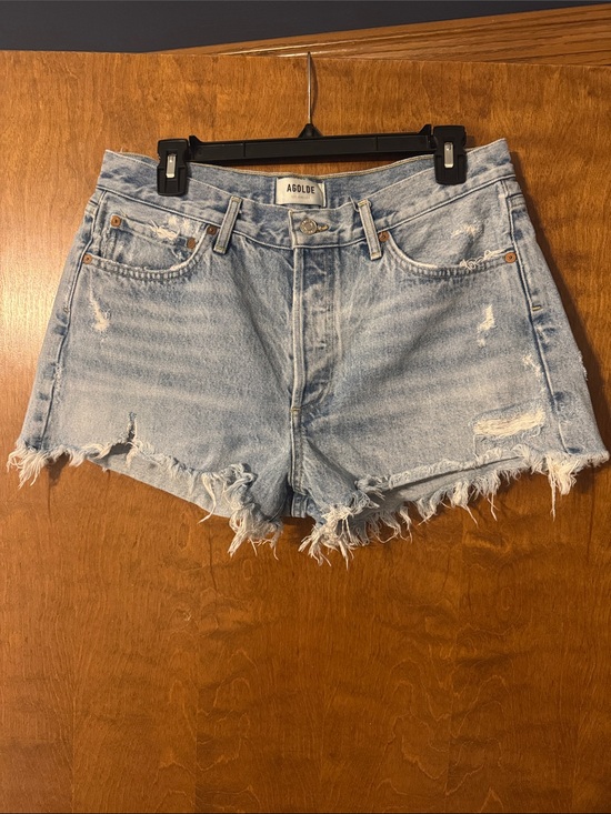 Agolde Pants - Agolde Light Wash Distressed Denim Cutoff Shorts Parker 29